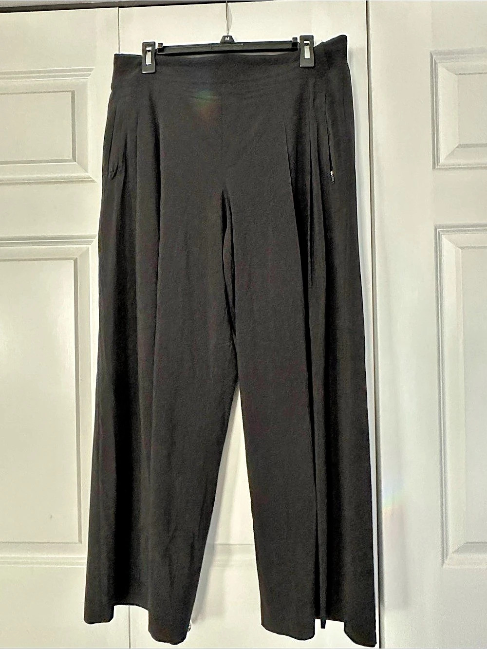 Athleta Brooklyn Mid Rise Wide Leg Pant Black Waist 14P